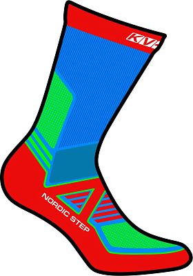 Превью  Носки лыжные KV+ Nordic Step Long Blue/Red/Green